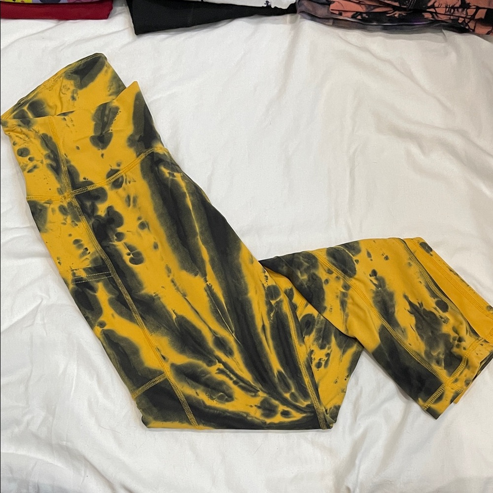Tie-Dye Leggings - Yellow and Black